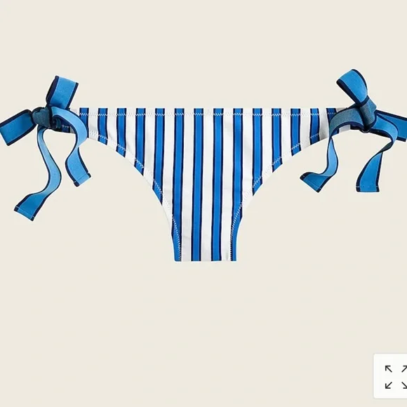 NWT! J. Crew Tie-side surf hipster Bikini Bottom in Cabana Stripe Size 3X/22/24 - Picture 3 of 4